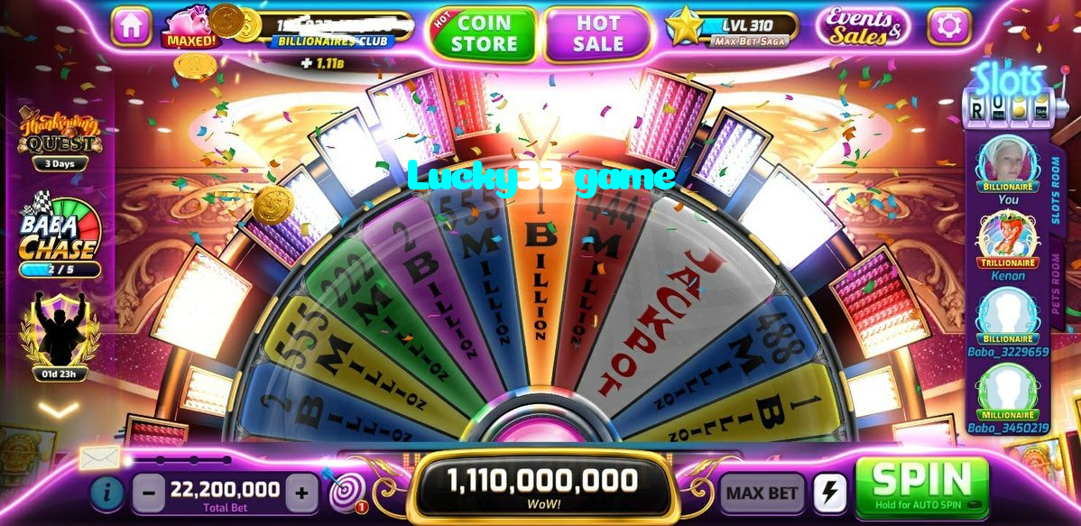 Lucky33 game casino presented on mobile device in Pakistan with slots and live games